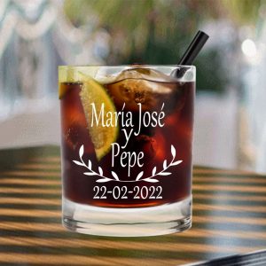 Copa Whisky Bajo Personalizado Boda