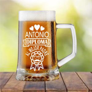 Jarra de Cerveza Día del Padre Diploma Mejor Padre