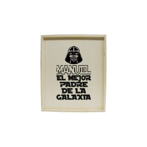 Caja de Madera para 3 Botellas de Vino Día del Padre Mejor Padre de la Galaxia